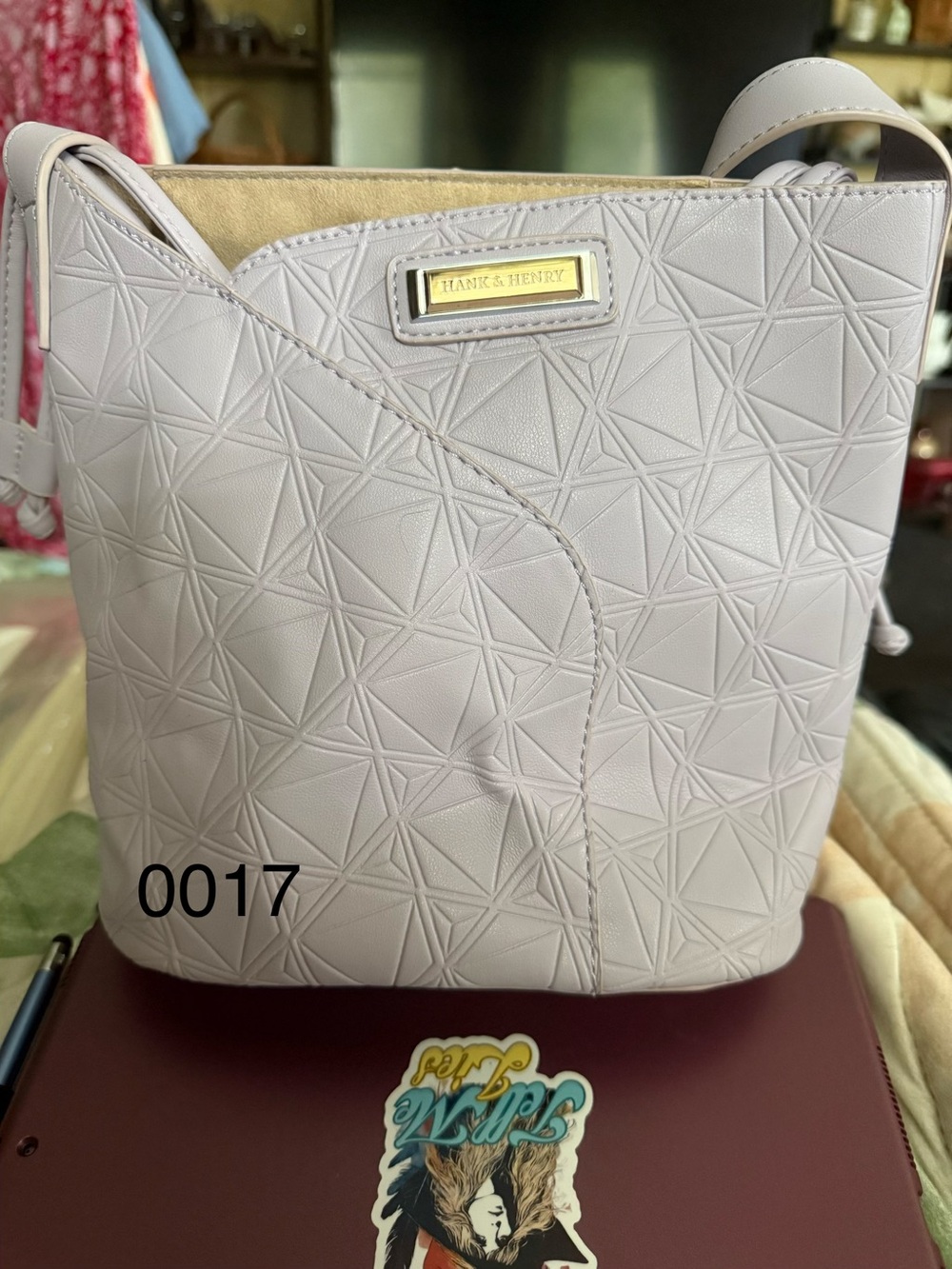 Tranquil Lilac Geometric Crossbody Bag by Hank & Henry 0017
